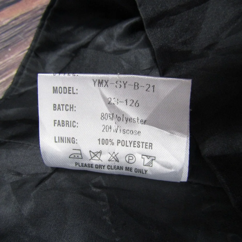 Happy Dolphin Suit Vest Youth 14 Black Adjustable Back Waistcoat Wedding Formal